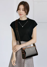 Casual Soft Leather Interior Slot Pocket Crossbody Bag Mssza