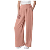 Casual Solid Color Pocket Straight Tube Loose Stretch Yoga Baggy Joggers Mssza