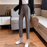 Casual Solid High Waist Harem Pants Flat Pants Mssza