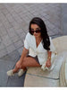 Casual Solid Knitted Vests Short Sleeve V-neck Top Two Buttons Mssza