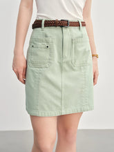 Casual Solid Plus-Size High Waisted Jeans Slimming Fit Skirt Mssza