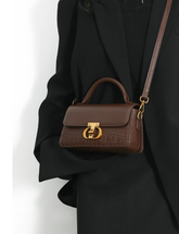 Casual Solid Small Leather Armpit Chain Button Shoulder Crossbody Bags Mssza