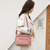 Casual Solid Waterproof Nylon Zipper Handbag Shoulder Crossbody Bag Mssza