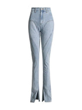 Trendy Spliced Pockets Contrast Non Stretch Skinny Jeans Mssza