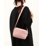 Casual Square Embroidery Diamond lattice Waterproof Nylon Shoulder Crossbody Bag Mssza