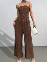 Casual Strapless Sleeveless Straight Loose Street Wear Jumpsuits Mssza