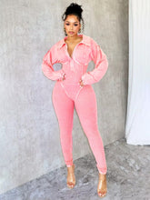 Casual Turn Down Collar V-neck Long Sleeve Skinny Solid Cotton Ribbed Jumpsuit Mssza