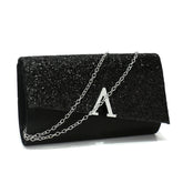 Casual V Design Metal Chain Glamorous Design Evening Envelope Shaped Sequins Handbags Mssza