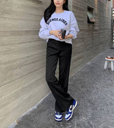 Casual Zipper Fly High Waist Flare With Pockets Wide Leg Pants Mssza
