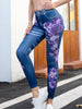Casuial High-waisted Elastic Imitation Denim Thin Nine-point Printed Leggings Mssza