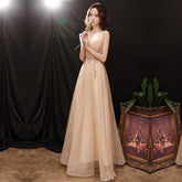 V-Neck Sleeveless Elegant Party Train Dress Mssaz Desses