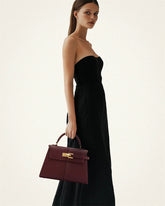 Classic Genuine Leather High-End Large Square Elise Designer Crossbody Handbag Mssza