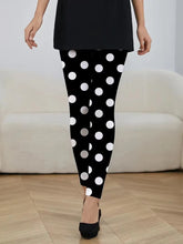 Classic polka dot print elastic waist slim-fit hip lift every day leggings Mssza
