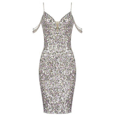 Sequin Crystal Spaghetti Strap Colorful Prom Dresses Mssaz Desses