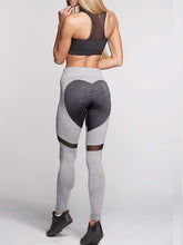 Contrast Color Heart Print High Waist Yoga Leggings Mssza