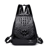 Crocodile Skin Pattern Backpack Shoulder Bag Mssza