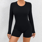 Cutout Long Sleeve Jumpsuit Sports Sportswear Gym Yoga Clothing Tracksuit Mssza