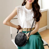 Designer Circle Crocodile Pattern Handbags Purses Small Shoulder Bag Mssza