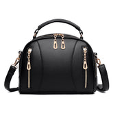 Designer Multi Zipper Simple Solid Color Shoulder Bag Mssza