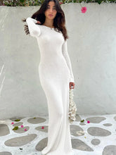 Lace Up Backless Long Sleeve Party Elegant Clothes Birthday Outfit Fall Autumn Maxi Dress Women Mssaz Desses