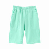 Elastic Waist Solid Straight Trousers Mssza