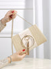 Elegant Bohemian Resort Woven Large Capacity Square Straw Evening Clutch Bag Mssza