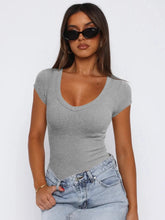 Elegant Club And Party Top Scoop Neck Cap Sleeve T-Shirt Mssza