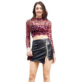 Elegant Pattern PU Leather Slim Stretch Skirt Mssza