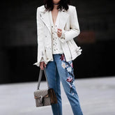 Elegant Embroidery Straight Loose Wilde Street Wear Style Photography Denim Pants Mssza