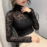 Elegant Lace Long Sleeve Streetwear Blouse Mssza