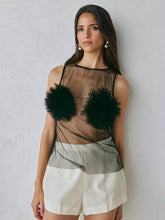 Elegant Mesh Clubwear Flower Sheer Long Sleeve Top Mssza