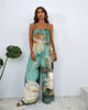 Elegant Printing Color Gradient Sleeveless Pockets Jumpsuit Mssza