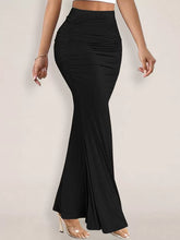 Elegant Raised Waist Polyester Elastic Waist Long Skirt Street Wear Mssza