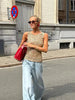 Elegant Sequined Sparkling Bottoming O-Neck Sleeveless Tank Tops Clubwear Mssza