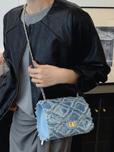 Elegant Simple Design High-value Diamond Shaped Plaid Metal Chain Messenger Shoulder Bag Mssza