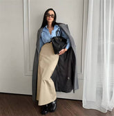 Elegant Slim With Package Hip Stylish High Waist Pockets Split Skirts Mssza