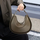 Elegant Soft Split Leather Niche Design Pouch Minimalist Shoulder Messenger Bag Mssza