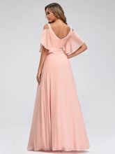 Ever Pretty LongCold Shoulder Chiffon Prom Dresses Mssaz Desses