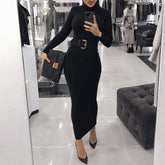 Turtleneck Long Sleeve Dress Mssaz Desses