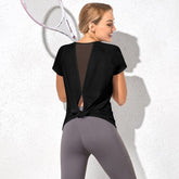 Mesh Patchwork Sport Top Mssza