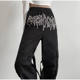Punk Pockets Cargo Harem Print Pants Mssza
