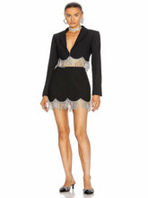 Shining Tassel Crop Jacket & Mini Skirt Two Pieces Set Mssza