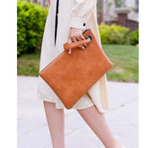 Solid Handbag Women's Clutch Bag Leather Women Envelope Bag Zipper Evening Bag Mssza