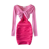 Two Pieces Set Short Tops+Off Shoulder Strap Dress Mssza