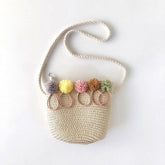 Floral Casual Straw Beach Handmade Crossbody Bag Mssza