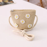 Floral Rattan Mini Straw Beach Handmade Crossbody Bag Mssza