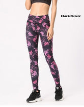 Flower Print Fitness High Waist Leggings Gym Elastic Running Mssza