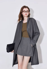 Formal Single Breasted Turn Down Collar Jacket And Skirt 2 Piece Suit Mssza