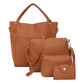 Four Pcs Bag Set �Bow Handled Tote Shoulder Bag Wristlet Wallet Mssza
