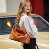 Genuine Leather Solid Luxury Large Capacity Elegant Crossbody Commuter Bag Mssza